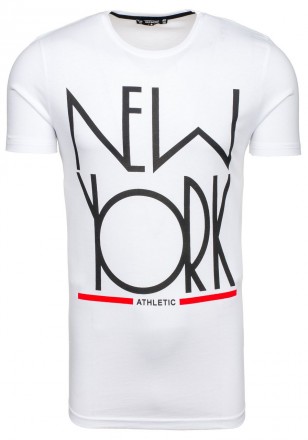 Хлопковая футболка с коротким рукавом . Спереди надпись "New York". Спинка однот. . фото 3