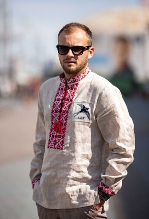 Мужская вышиванка со 100% льна белорусского производства, выполнена из аутентичн. . фото 6