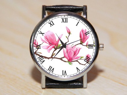 Наручные часы магнолия, женские часы, часы цветы, часы подарок, модные часы

М. . фото 2