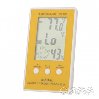Небольшой компактный электронный термометр-гигрометр для измерения температуры и. . фото 1