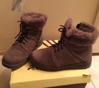 Женские зимние ботинки, замшевые, коричневого цвета, очень теплые (натуральная ш. . фото 2