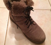 Женские зимние ботинки, замшевые, коричневого цвета, очень теплые (натуральная ш. . фото 3