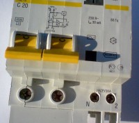 Автоматический выключатель дифференциального тока АД12 2Р 20А 30мА ИЭК, новый, р. . фото 5