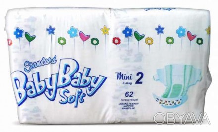 Подгузники Baby Baby Soft.

 BABYBABY SOFT 2 Mini 3-6 кг (62 шт)

 BABYBABY . . фото 1
