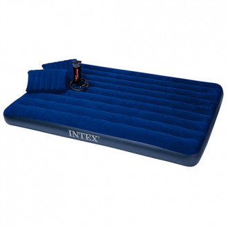 Двухспальный надувной матрас Intex 68765, с насосом и двумя подушками, изготовле. . фото 4