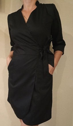 Медицинский халат (платье)  на запах, рукав 3/4, два боковых кармана. воротник с. . фото 3