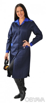 Технологичный рабочий женский халат , приталенный покрой, застегивается по центр. . фото 1