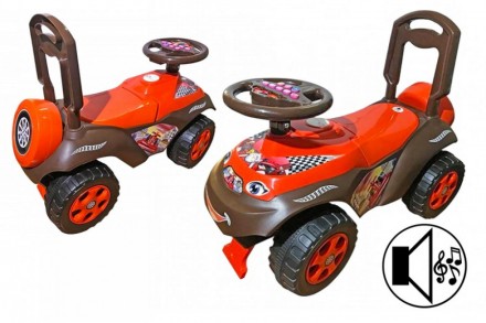 Каталка Автошка музична коричнево-червона 0142/01 (Ф) (шт.) (шт.). Ивано-Франковск. фото 1