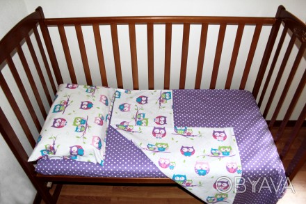 Красивое высококачественное постельное белье в детскую кроватку отлично подойдет. . фото 1