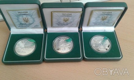 Набір срібних монет НБУ номінал 10грн.220 р. м.Одесі,Лінійний корабель Слава кат. . фото 1