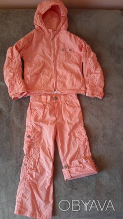 Костюм:куртка и брюки-бриджи"Lemmi"Германия нежно-кораллового цвета.
Ткань хлоп. . фото 1