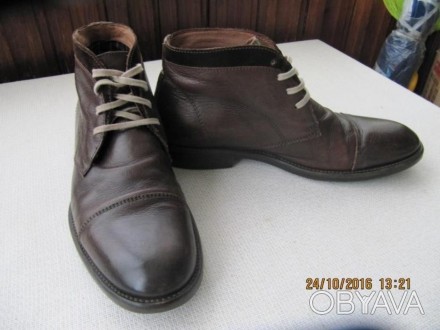Продаються дуже стильні шкіряні черевики 44 розміру, коричневого кольору, в ідеа. . фото 1
