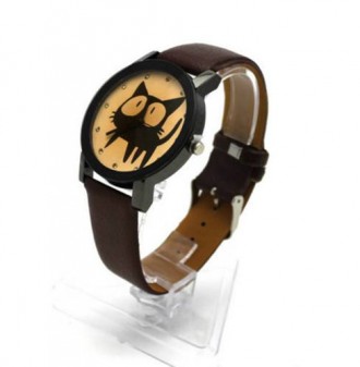 Модные наручные часы Чёрный кот. Защитное стекло фигурное и состоит из 12 граней. . фото 6