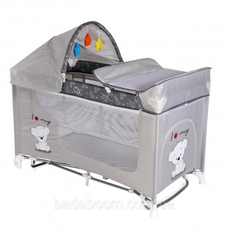 Кровать - манеж LORELLI Moonlight 2 plus rocker grey my teddy. Киев. фото 1