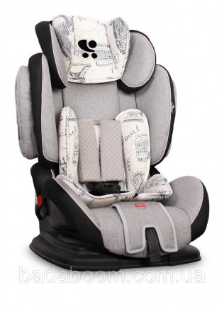 Автокресло Lorelli Magic premium + sps 1/2/3 (9-36kg) black&grey cities. Київ. фото 1