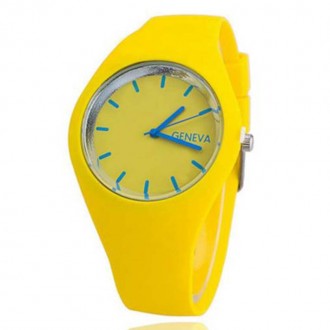 Силиконовые наручные часы Geneva.
Материал: силикон, металл
Цвет: красный,желт. . фото 3