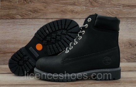 Детские, подростковые ботинки Timberland All Black Натуральная кожа и мех 41 - с. Киев. фото 1
