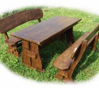 Комплект садових меблів. Комплект: стіл+ 2 лавки. Довжина набору -1,8м, ширина с. . фото 2