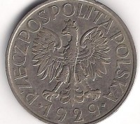 1 Złoty, 1929 год. Польша
Вторая Республика (1923-1939) 
Варшава.

Состояние. . фото 3