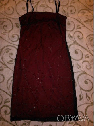 Длинна платья 73 см, размер 10, 100% полиэстер, на бретельках, с подкладкой. На . . фото 1