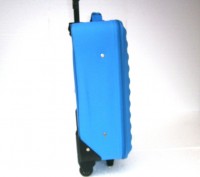 Компактный и функциональный чемодан синего цвета на двух колесах с телескопическ. . фото 4