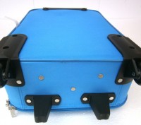 Компактный и функциональный чемодан синего цвета на двух колесах с телескопическ. . фото 7