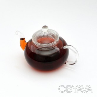 Удобный стеклянный чайник с заварочный колбой внутри, выполнен из высококачестве. . фото 1
