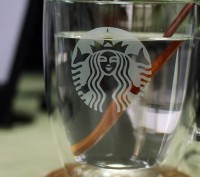 Большая и необычная чашка из стекла с двойными стенками, с нанесением логотипа ". . фото 4