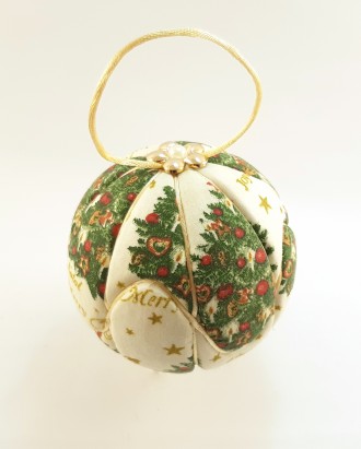 Новогодний шар Кимекоми, авторская елочная игрушка с тканевым покрытием, закрепл. . фото 11