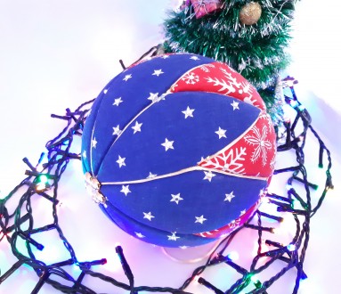 Новогодний шар Кимекоми, авторская елочная игрушка с тканевым покрытием, закрепл. . фото 6