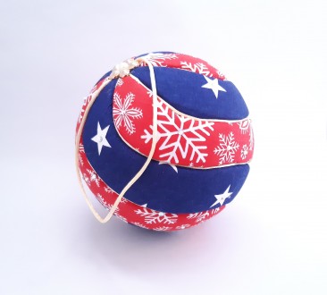 Новогодний шар Кимекоми, авторская елочная игрушка с тканевым покрытием, закрепл. . фото 2
