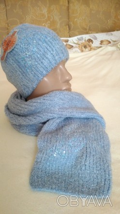 Набір шапка і шарф,дуже м'який і теплий.. . фото 1