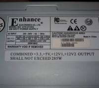 Брендовый блок питания ENHANCE ATX-0135G, тихий кулер 12см, (20+4)pin, SATA
Бло. . фото 3
