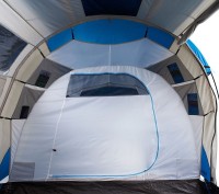 Двохшарова палатка для 4 осіб з двома кімнатами, призначена для кемпінгу та тури. . фото 5