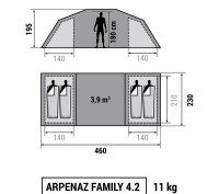 Двохшарова палатка для 4 осіб з двома кімнатами, призначена для кемпінгу та тури. . фото 7