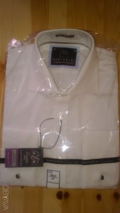 Модная дизайнерская рубашка SARTORIAL от M&S под запонку, сделанная в люксовом к. . фото 1