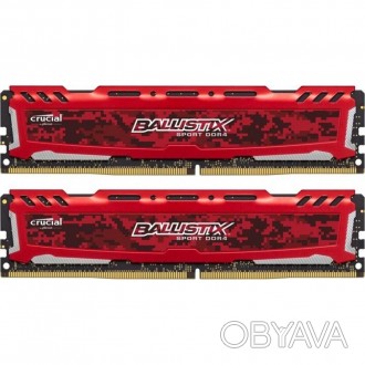 Модуль памяти для компьютера DDR4 16GB (2x8GB) 2666 MHz Red MICRON (BLS2K8G4D26B. . фото 1