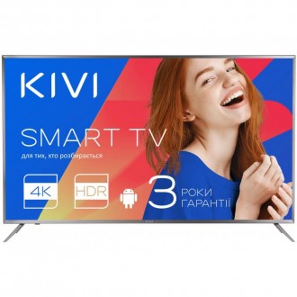 Телевизор Kivi 55U600GU
4K-телевизоры, Smart TV, с Wi-Fi, 55", 3840 x 2160, цифр. . фото 2