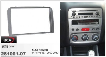 
 Переходная рамка ACV 281001-07 для автомобилей: Alfa Romeo 147 (Typ 937) 2000-. . фото 3