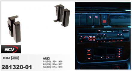 
 Переходная рамка ACV 281320-01 для автомобилей: Audi A4 (B5) 1994-1999 A6 (C4). . фото 3