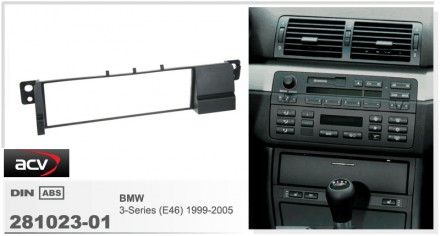 
 Переходная рамка ACV 281023-01 для автомобилей: BMW 3 (E46) 1998-2005  Переход. . фото 3