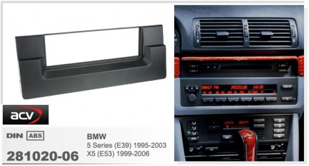 
 Переходная рамка ACV 281020-06 для автомобилей: BMW 5 (E39) 1995-2003 X5 (E53). . фото 3