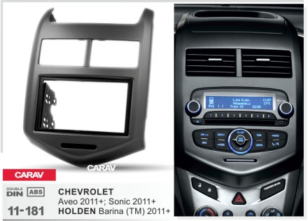 
 Переходная рамка Carav 11-181 для автомобилей: Chevrolet Aveo 2011+ Sonic 2011. . фото 3