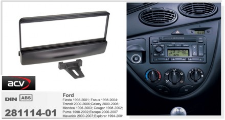 
 Переходная рамка ACV 281114-01 для автомобилей: Ford Fiesta 1995-2001 Focus 19. . фото 3