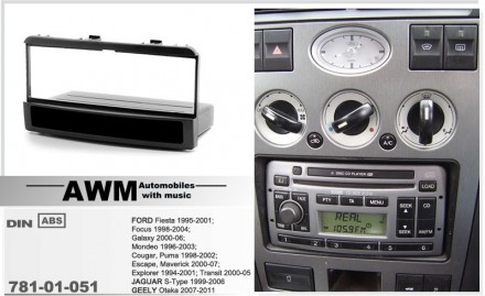 
 Переходная рамка AWM 781-01-051 для автомобилей: Ford Fiesta 1995-2001 Focus 1. . фото 3