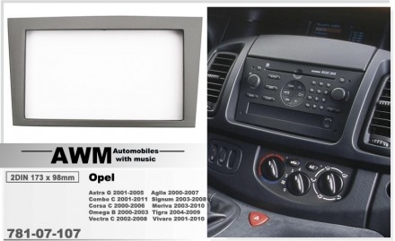 
 Переходная рамка AWM 781-07-107 для автомобилей: Opel Agila 2000-2007 Astra G . . фото 5