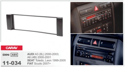 
 Переходная рамка Carav 11-034 для автомобилей: Seat Toledo 1999-2005 Leon 1999. . фото 3