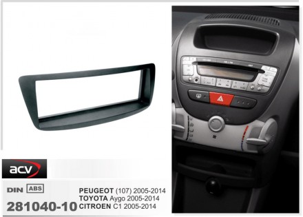 
 Переходная рамка ACV 281040-10 для автомобилей: Toyota Aygo 2005-2014  Peugeot. . фото 3