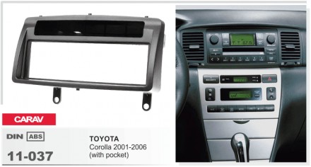 
 Переходная рамка Carav 11-037 для автомобилей: Toyota Corolla 2001-2006 Перехо. . фото 3
