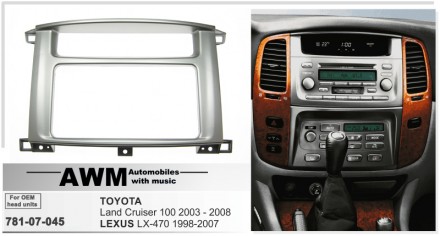 
 Переходная рамка AWM 781-07-045 для автомобилей: Toyota  Land Cruiser 100 2003. . фото 3